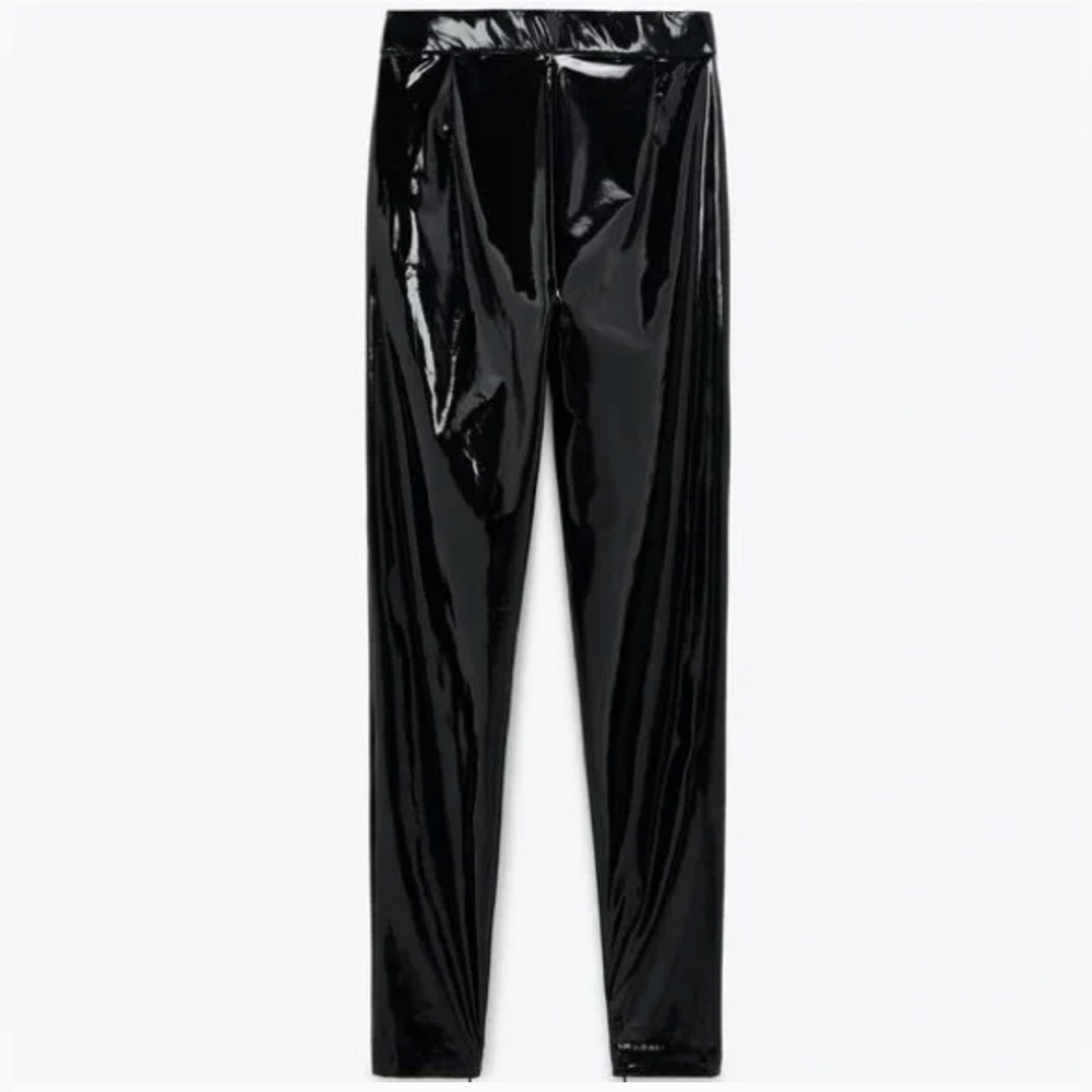 Zara Vinyl Leggings in Blk. Sz. M - Picture 2 of 4